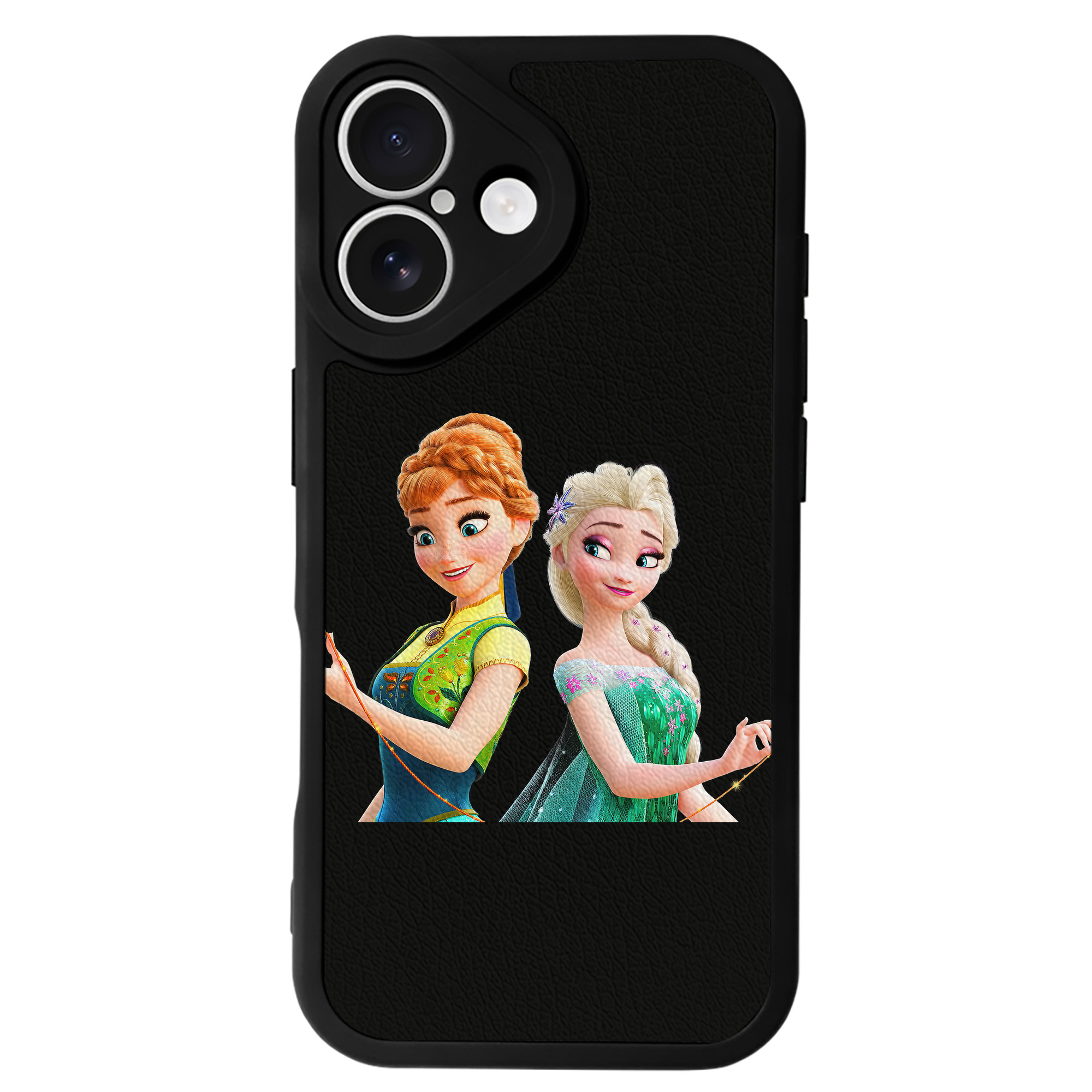 （画像用） アナと雪の女王 アンナ エルサ Frozen Anna Elsa 【iPhone 16シリーズ対応】シリコンスマホケース（レザー調） 材質：シリコン